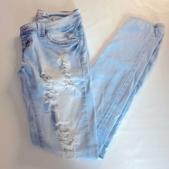 G-smack denim size medium 38 Light blue and white wash super distressed - Picture 1 of 8